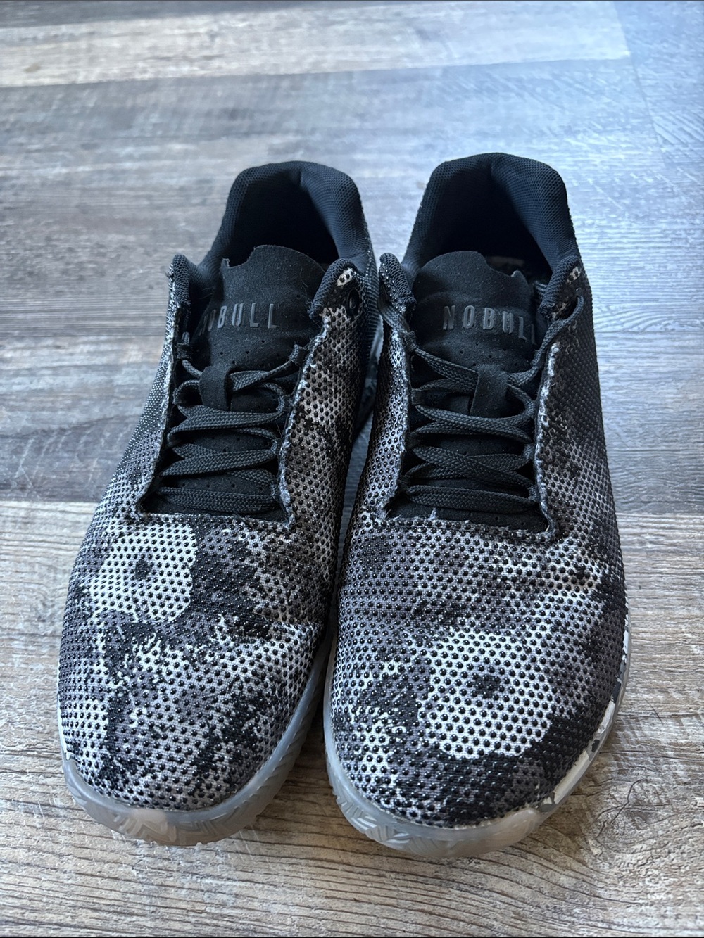 NOBULL Black and White Knit Training Shoes - Picture 2 of 11
